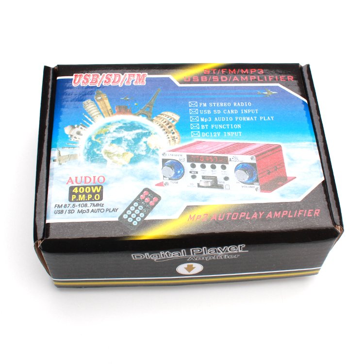 OEM DC 12V Mini Amplifier With USB Sd Fm Mp3 Bt Wireless 2 Channel Amplifiers Hifi Stereo Sound
