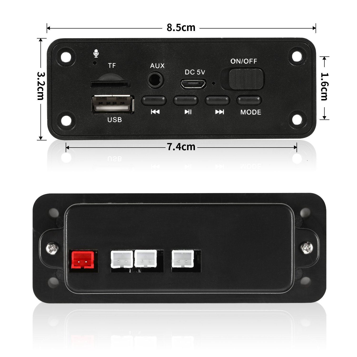 DC 5V 6W Amplifier MP3 Decoder Board 2*3W Bluetooth 5.0 Music Player USB Module FM AUX Radio Handsfree Call for Car Speaker