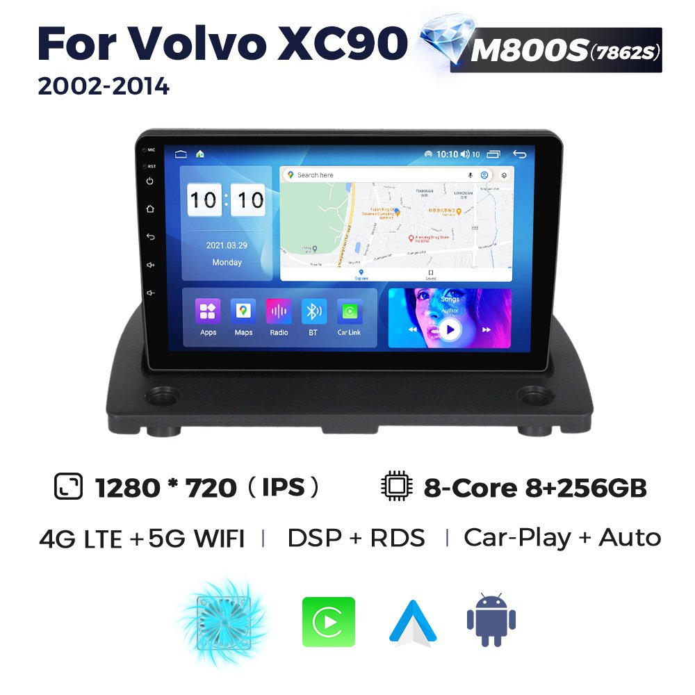 MEKEDE Android 11 8core 8+128G Car Amplifier for Volvo XC90 2002-2014 GPS 4G WIFI DSP RDS AM FM 360 Camera SWC Audio Car Radio