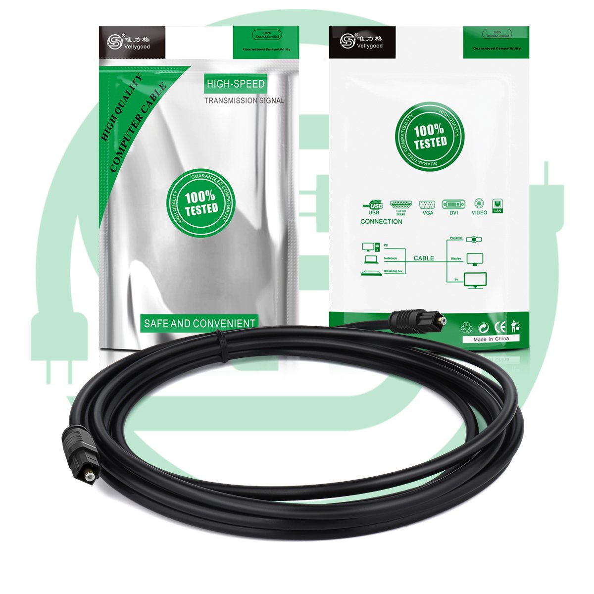 Senye Fiber Optic Cable Digital Optical Audio Cable for Blu-ray DVD TV XBox Projector Sound Bar Amplifier Speaker