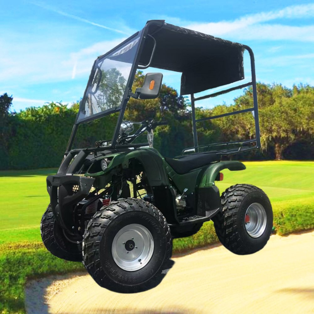 New Product ATV Style Gas Golf Cart with Audio 1-2 person SUPER ATV golf Cart for Young Man Adult Gas ATV Gas Golf Cart