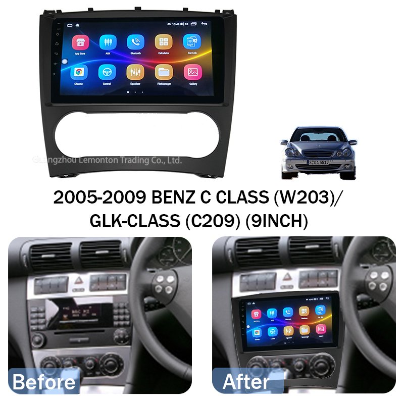 Radio Frame Kit 9 Inch Dash Kit Car DVD Player Frame 2005-2009 BENZ C CLASS 9 INCH