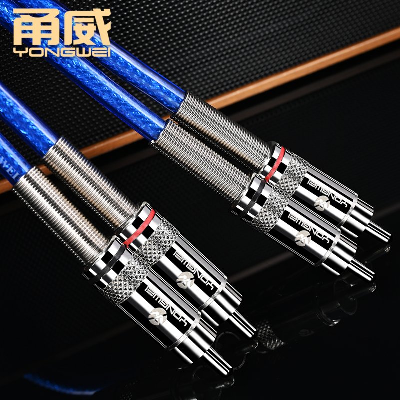 YONGWEI 1 Pair 2RCA to 2 RCA Male to Male Audio Cable Gold-Plated RCA Audio Cable for Home Theater DVD TV Amplifier CD Soundbox