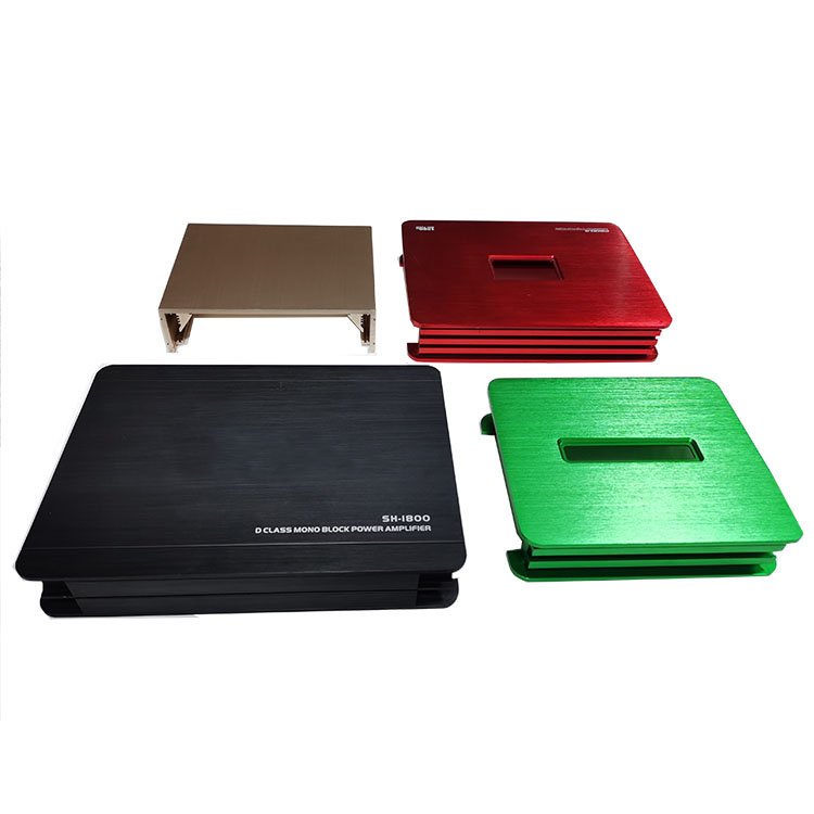 Cnc Machine Anodized Aluminum Electrical Control Power Distribution Enclosure Car Amplifier Metal Junction Box Amplifier Casing