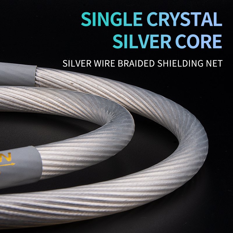 QINCROWN HIFI Occ Silver Ac Premium Audio Power Cable for Amplifier Power Filter