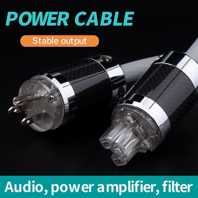 QINCROWN HIFI Occ Silver Ac Premium Audio Power Cable for Amplifier Power Filter