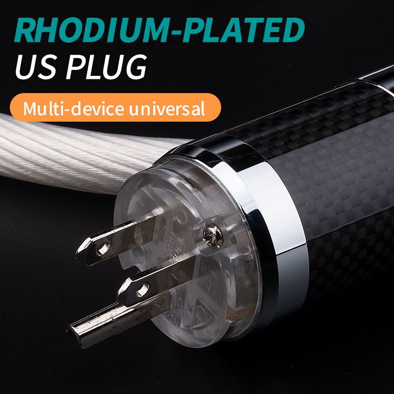 QINCROWN HIFI Occ Silver Ac Premium Audio Power Cable for Amplifier Power Filter