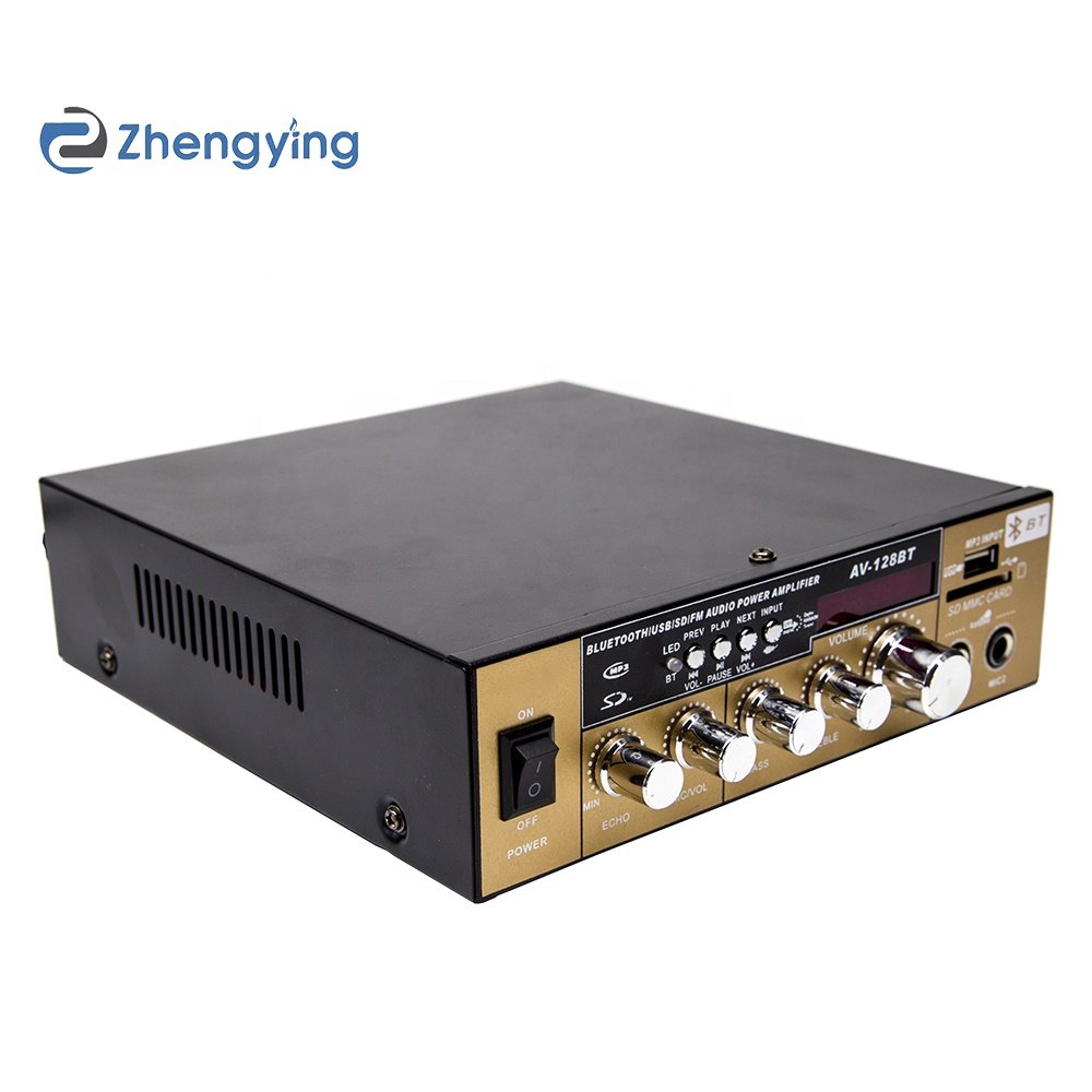 AV-128BT High-power Bt Home 220V Karaoke Professional HiFi Home Audio and Video Lossless Car Amplifier