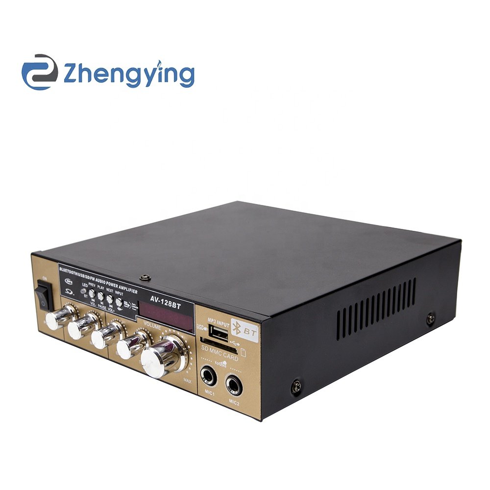 AV-128BT High-power Bt Home 220V Karaoke Professional HiFi Home Audio and Video Lossless Car Amplifier