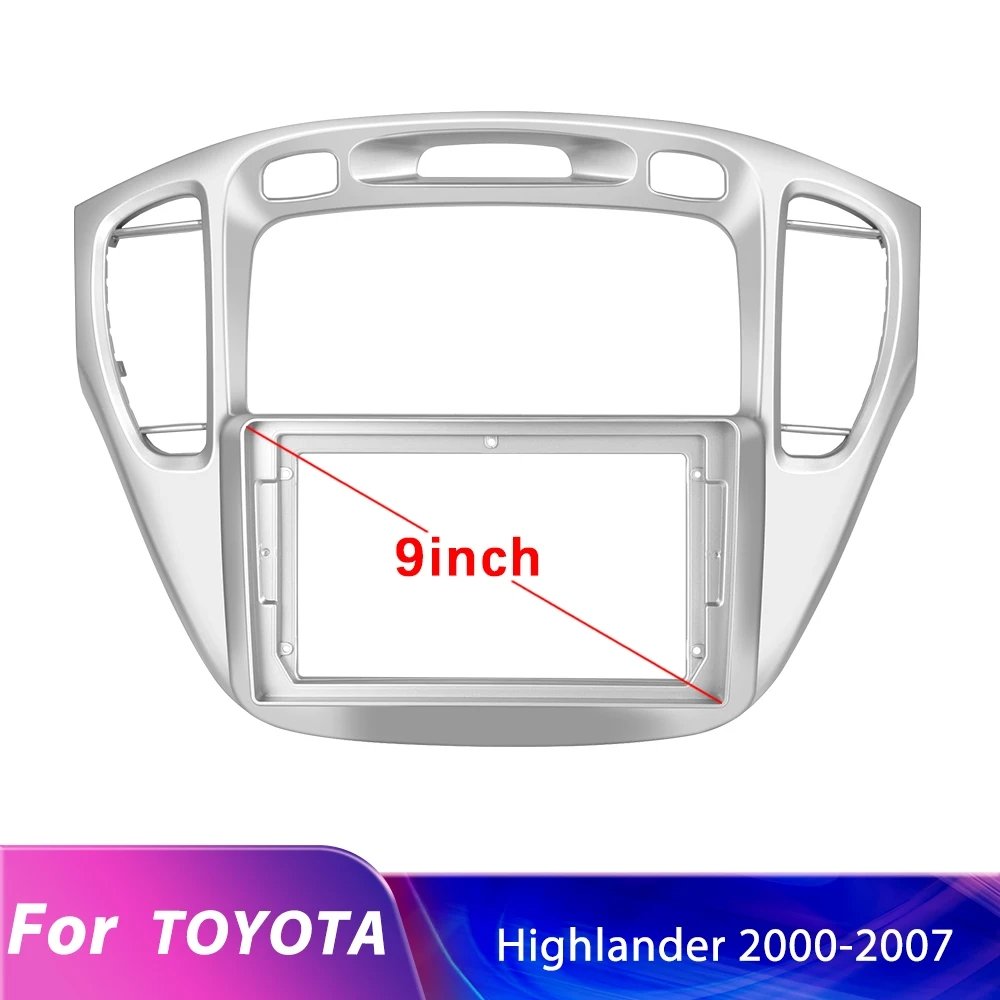 Henmall 2 Din 9'' Dashboard Car Radio Frame Car Fascia Pane Damage-free With Canbus for Toyota HIGHLANDER 2000-2007