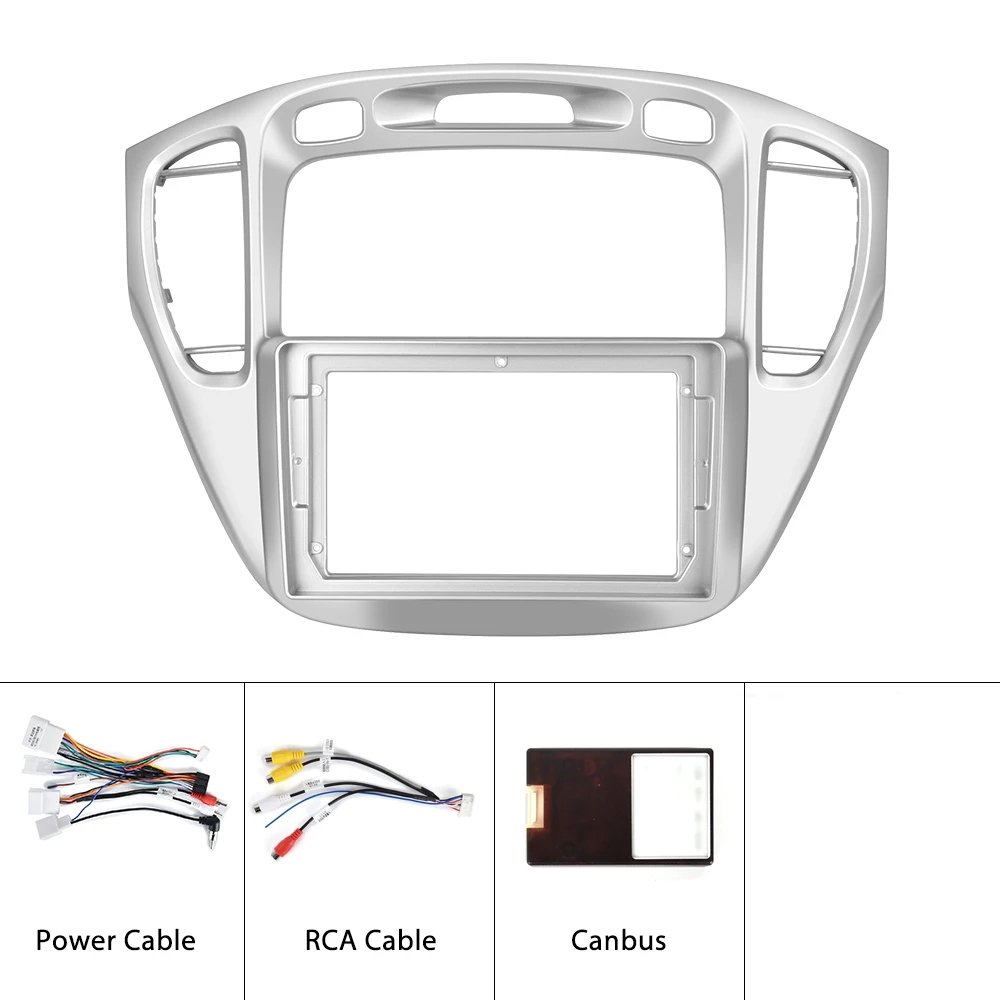 Henmall 2 Din 9'' Dashboard Car Radio Frame Car Fascia Pane Damage-free With Canbus for Toyota HIGHLANDER 2000-2007