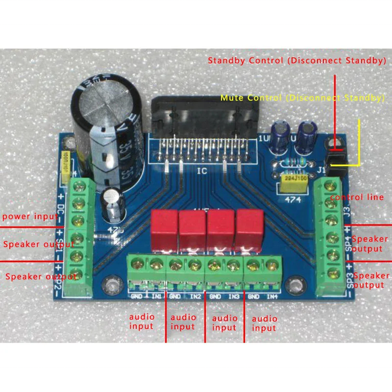 Original TDA7388 Ic Vehicle Amplifiers 4 Channel Amplifier Car DC 12V 4X41W Power Supply DIY Modification Board