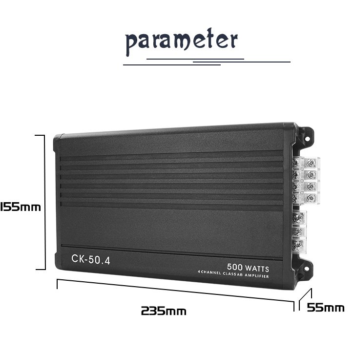 Suoer CK-50.4 Amp Auto peak Power 500 Watts Car Amplifier 4 Channel Class AB Car Amplifier
