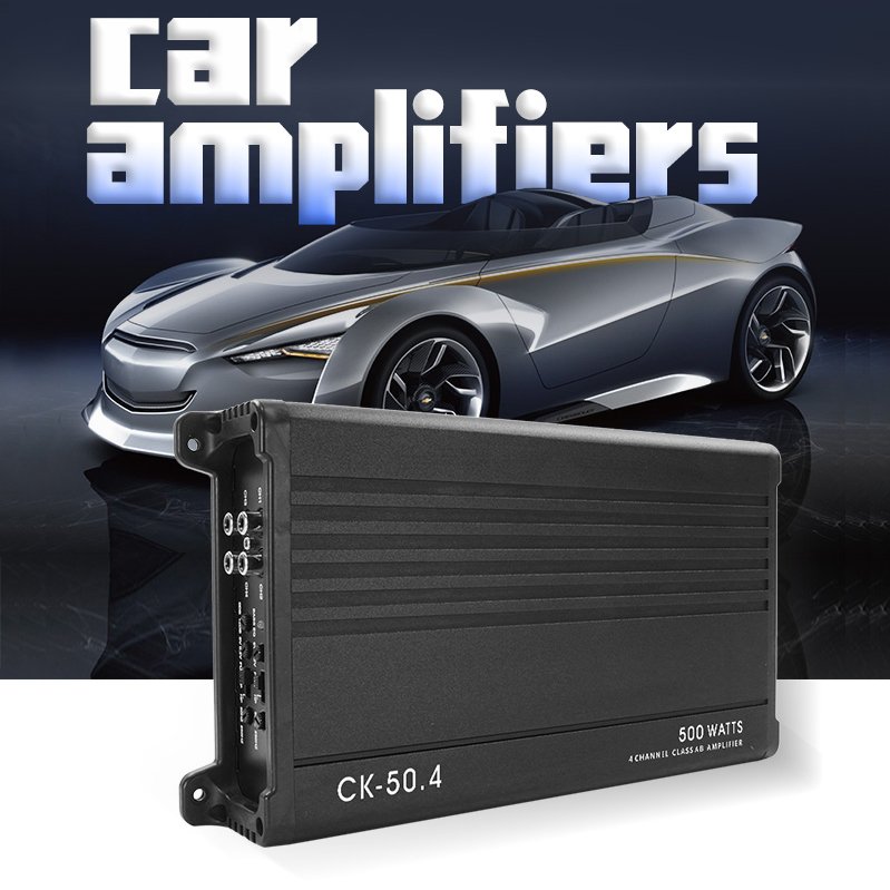 Suoer CK-50.4 Amp Auto peak Power 500 Watts Car Amplifier 4 Channel Class AB Car Amplifier
