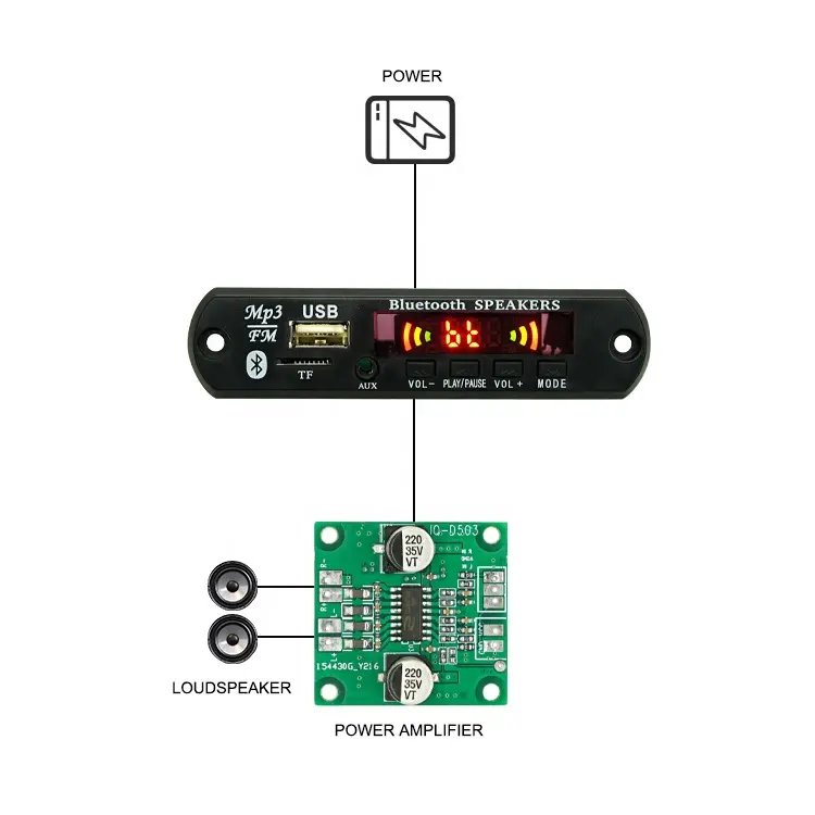 2*40W Digital Power Amplifier Board Car Audio MP3 Decoding Board Power Amplifier Module Amplifier Board