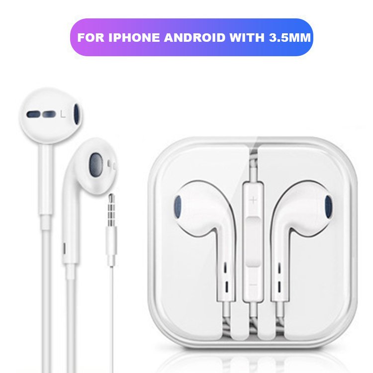 Factory Price 1.2M 3.5mm Wire In Ear Handsfree Volume Control Wired Earbuds with Mic For iPhone Gaming Earphones Headphones