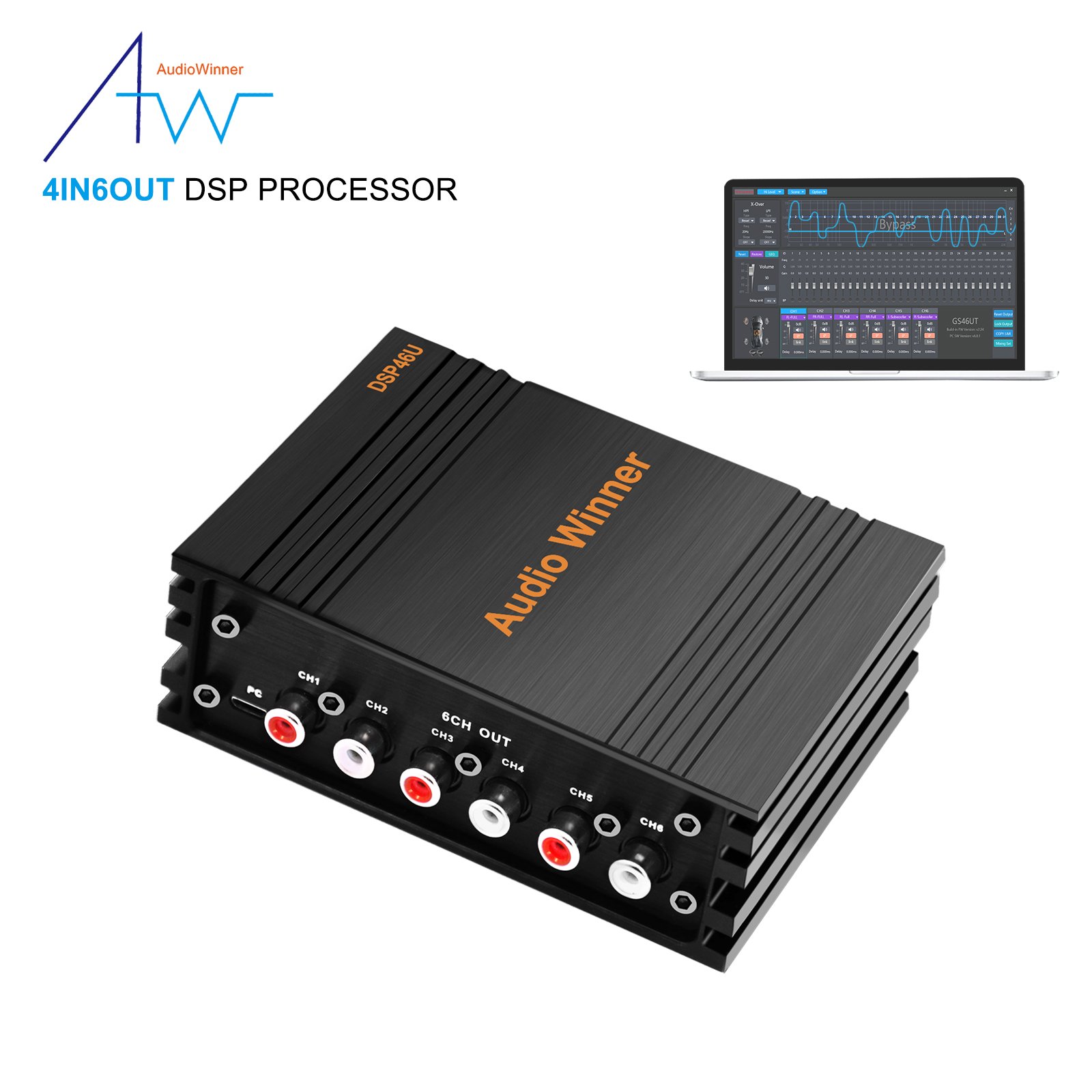 AudioWinner High Quality Built in Dsp Car Audio Car Processor with Android Ios Dsp