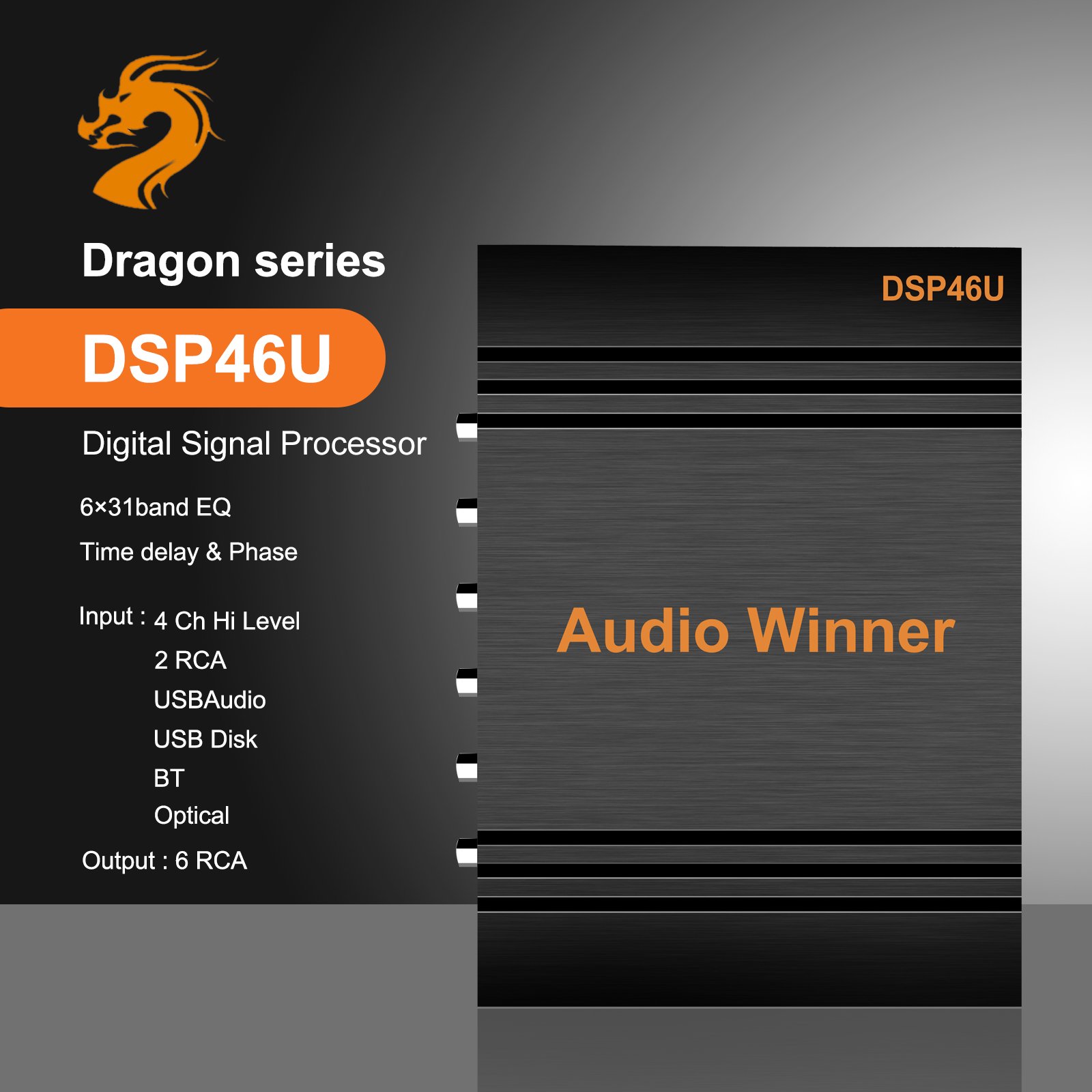 AudioWinner High Quality Built in Dsp Car Audio Car Processor with Android Ios Dsp
