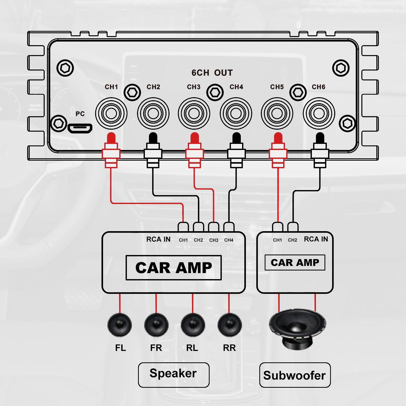 AudioWinner High Quality Built in Dsp Car Audio Car Processor with Android Ios Dsp