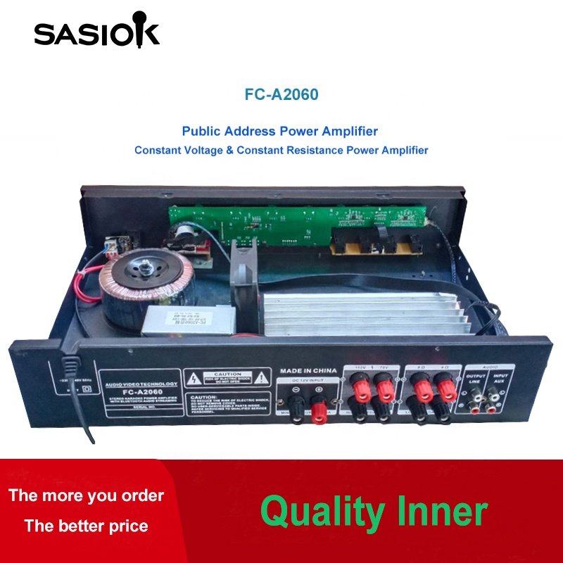 AC/DC Power Mic Echo FC-A2060 Home/car Karaoke Amplifier/public Address Power Amplifier Support BT/USB/SD/MMC/MP3/DVD/AUX/LED.