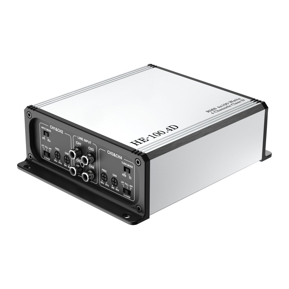 4 Channels Class D Compact Size Mini Style Cheap Car Amplifier RMS 4*100W HE-100.4D