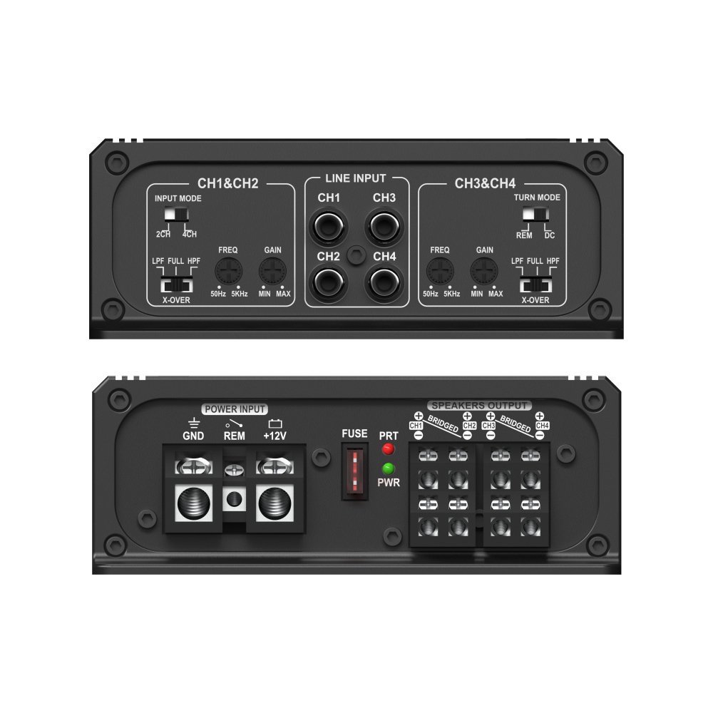 4 Channels Class D Compact Size Mini Style Cheap Car Amplifier RMS 4*100W HE-100.4D