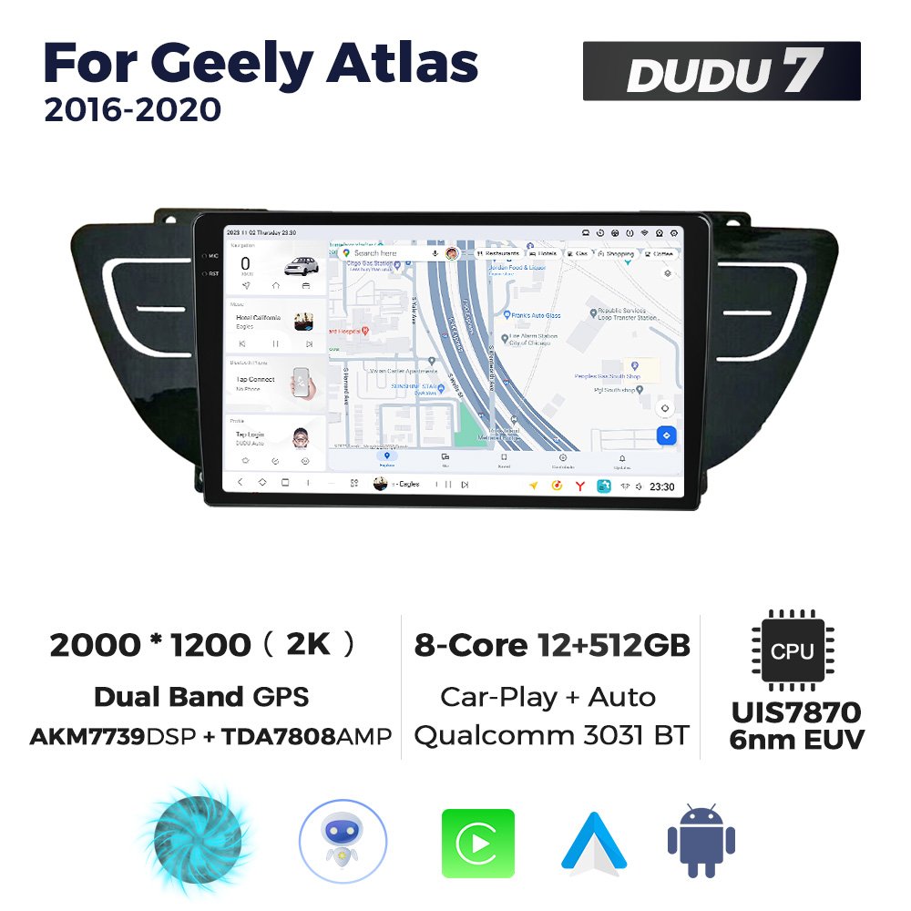 Mekede DUDUAUTO Vertical Touch Screen Radio Dvd Player Car Stereo for Geely Atlas 2016-2020 Support Wired Wireless Car Play