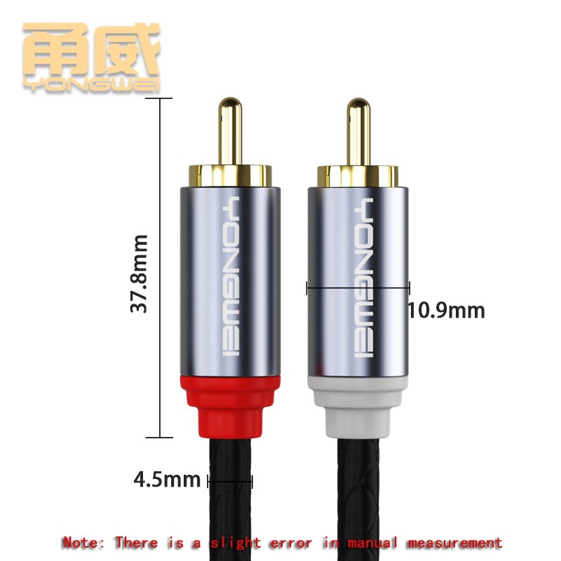 YONGWEI Cable RCA Hifi 2 RCA a 2 RCA, Cable De Interconexion HIFI 4N OFC Para Amplificador De TV Y DVD De Cine En Casa,1 Par