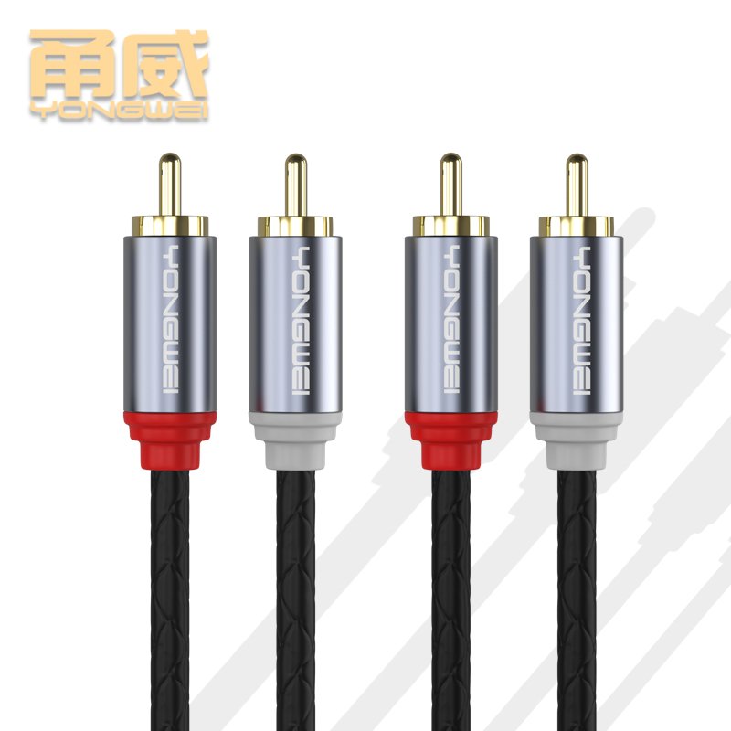 YONGWEI Cable RCA Hifi 2 RCA a 2 RCA, Cable De Interconexion HIFI 4N OFC Para Amplificador De TV Y DVD De Cine En Casa,1 Par
