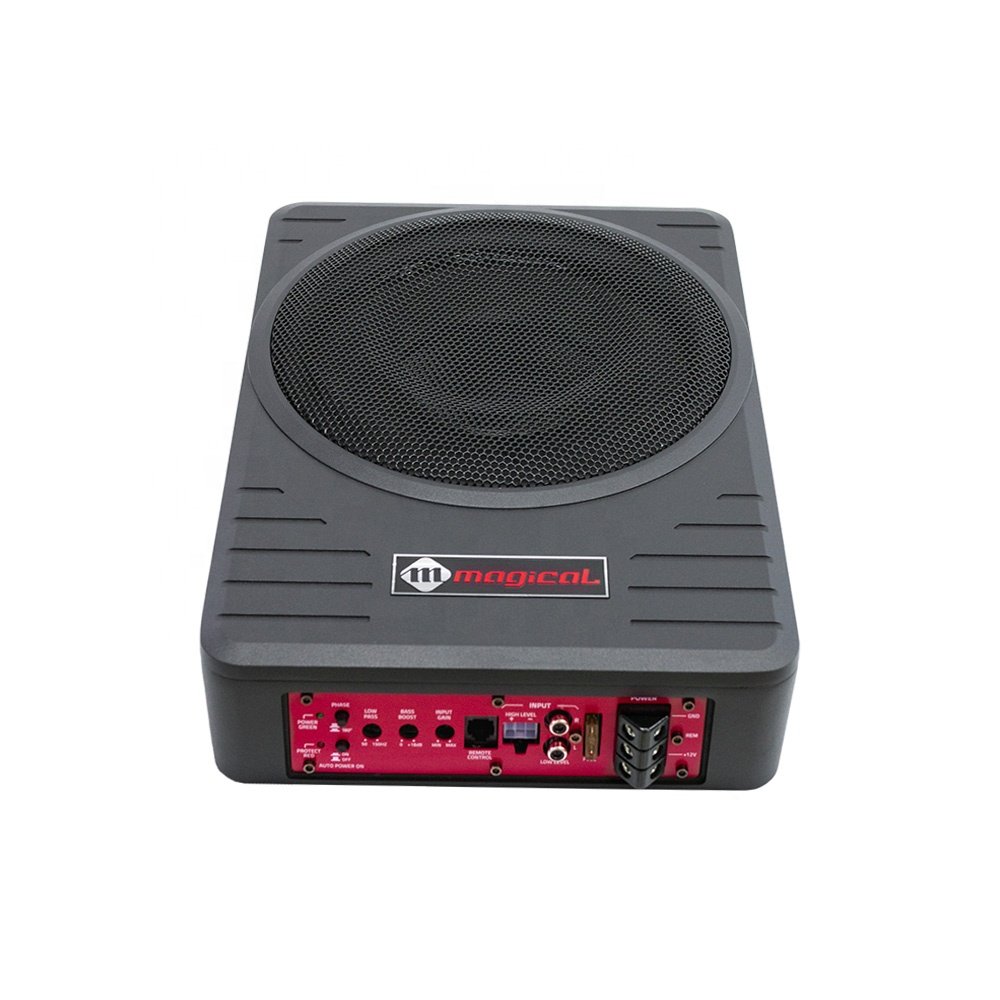 Manufacturer New Active 10 Inch Car Subwoofer Woofer with Amplifier Speakers Underseat Subwoofer Car with Amplifier Rms 1000w