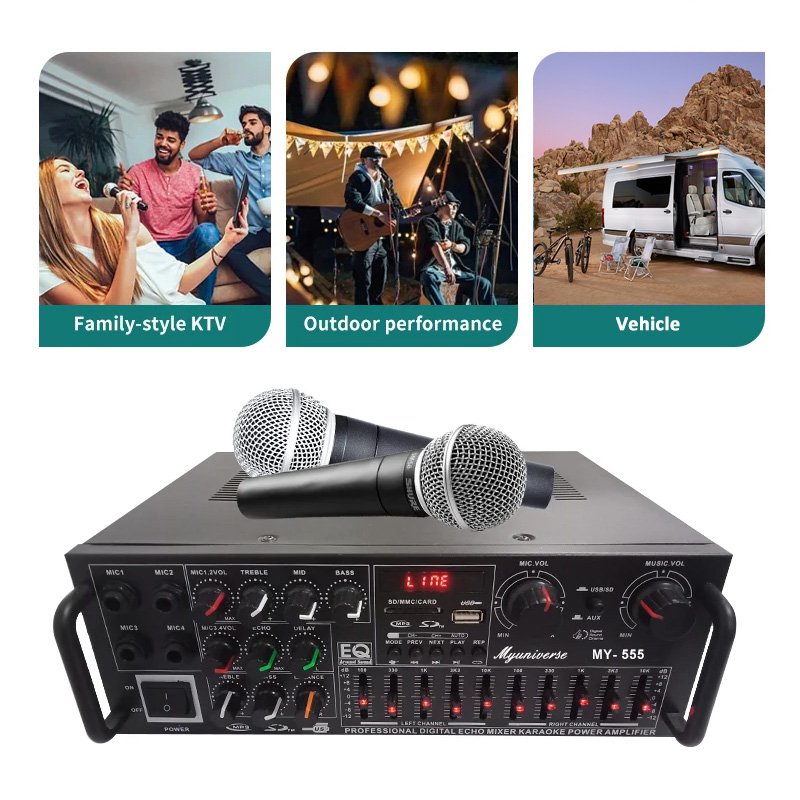 Profesional Amplifier Two Channel Hifi Original Bluetooth Input 100 W Amplificador De Audio Professional High Power Amplifier