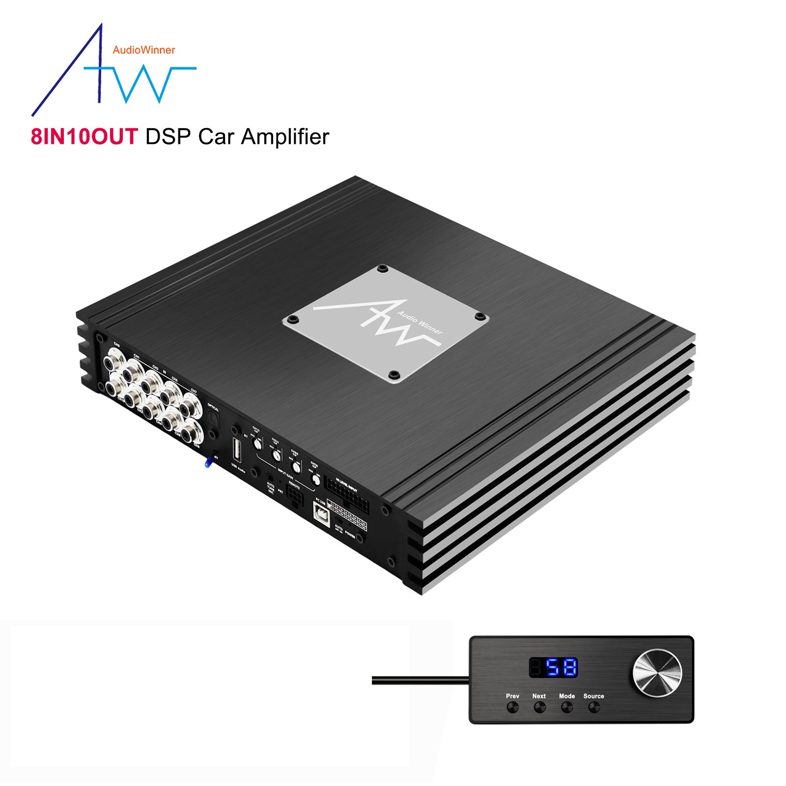 AudioWinner T810.8L OEM 10channel Sound Digital signal Processor Dsp with 8ch 90W 4 Ch150W Class d Car Audio Power Amplifier