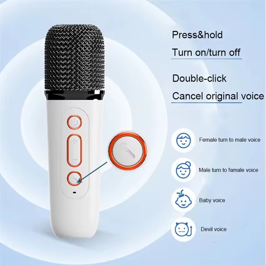 Handheld Wireless Ktv Karaoke Machine With Dual Microphone Mobile Blue-tooth-compatible Speaker Portable Singing Equipment
