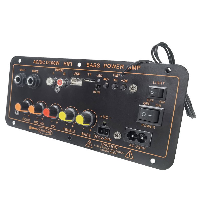 Manufacturer HI-FI 100W Power Adjustable Reverb Subwoofer Dual Microphone Bluetooth 5.3 Digital Amplifier Board Car-Borne Audio