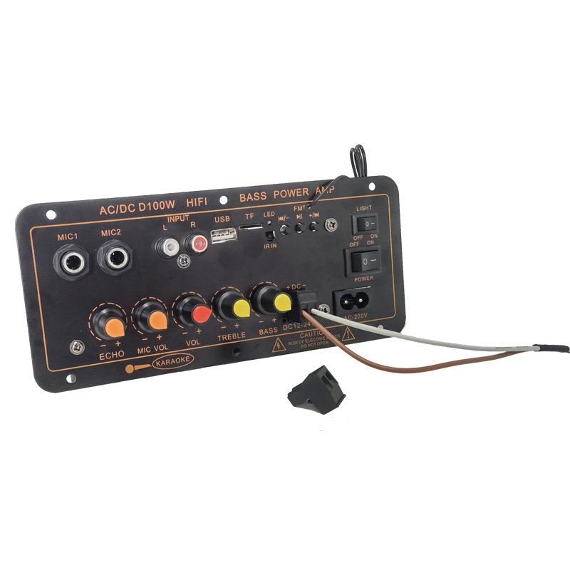 Manufacturer HI-FI 100W Power Adjustable Reverb Subwoofer Dual Microphone Bluetooth 5.3 Digital Amplifier Board Car-Borne Audio