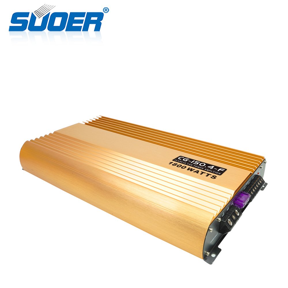 Suoer CG-150.4 1800w Amp Car Audio Full Frequency 4 Channel Class AB Aluminum Car Amplifier