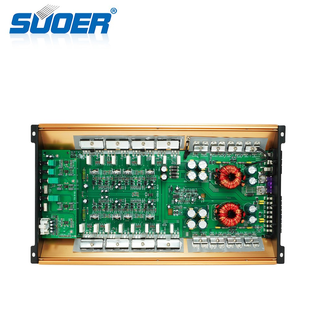 Suoer CG-150.4 1800w Amp Car Audio Full Frequency 4 Channel Class AB Aluminum Car Amplifier