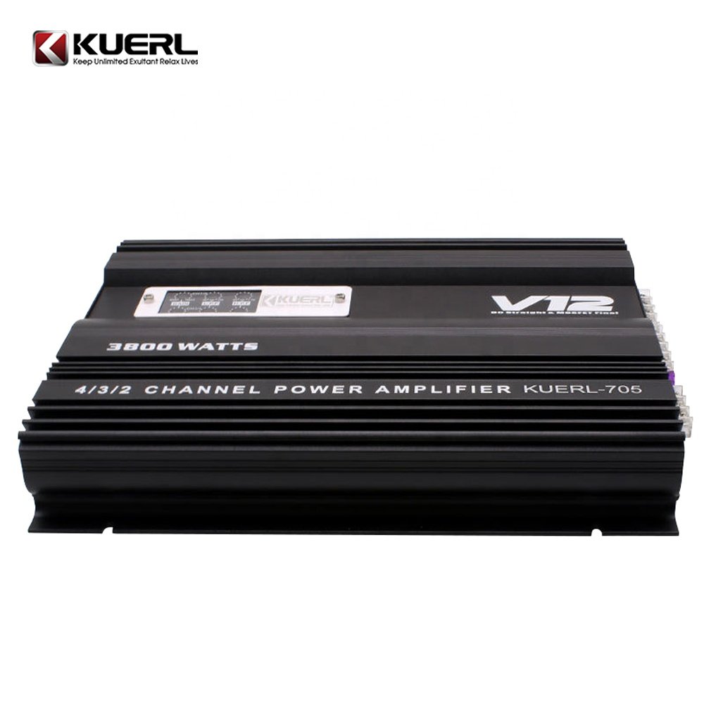 K-705 12V Car Audio Amplifier 3800W Professional High Power Car Amplifier 4 Channel