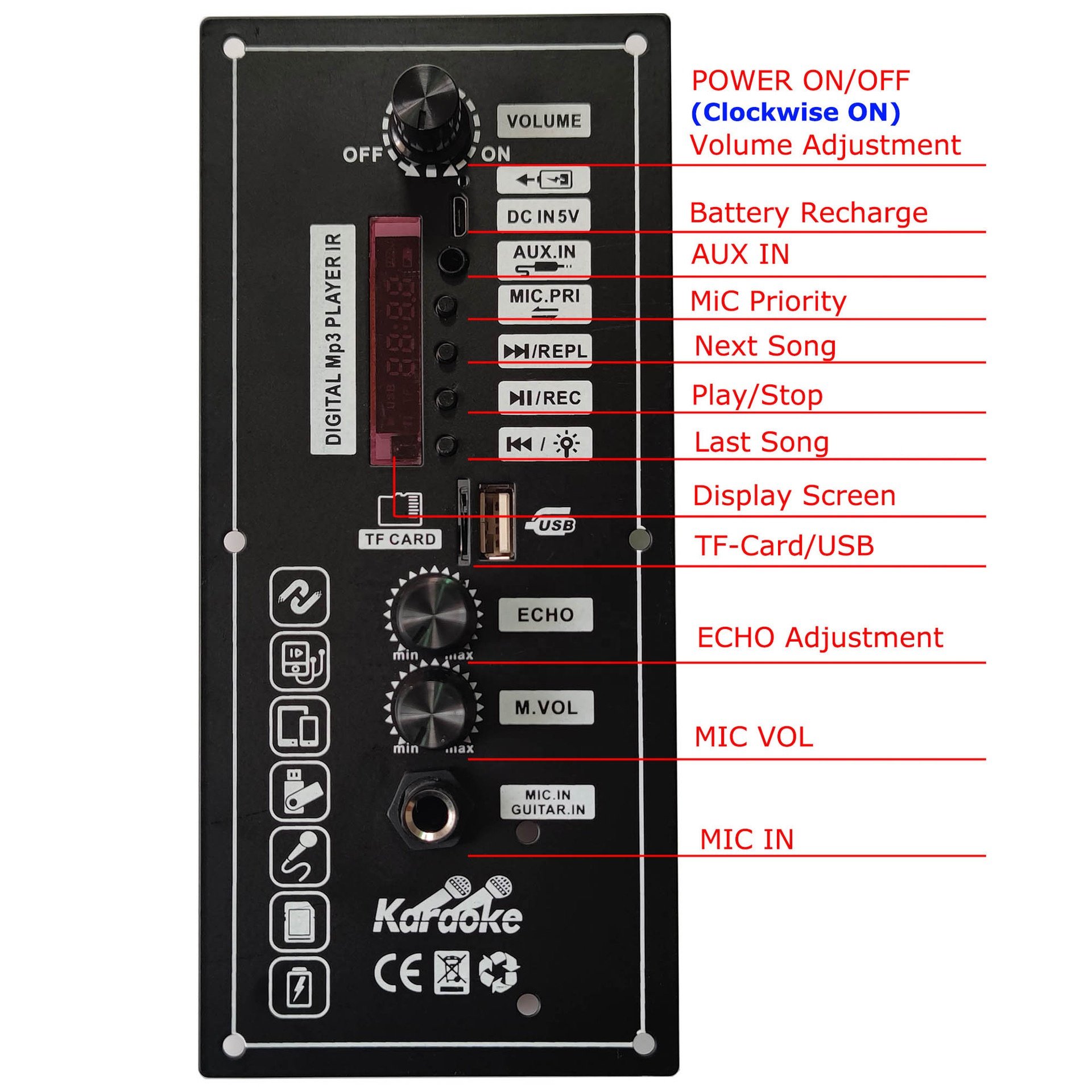 3.7V Lithium Battery Rechargeable Car Power Amplifier Speaker Bluetooth Speaker Mono Power Amplifier Board