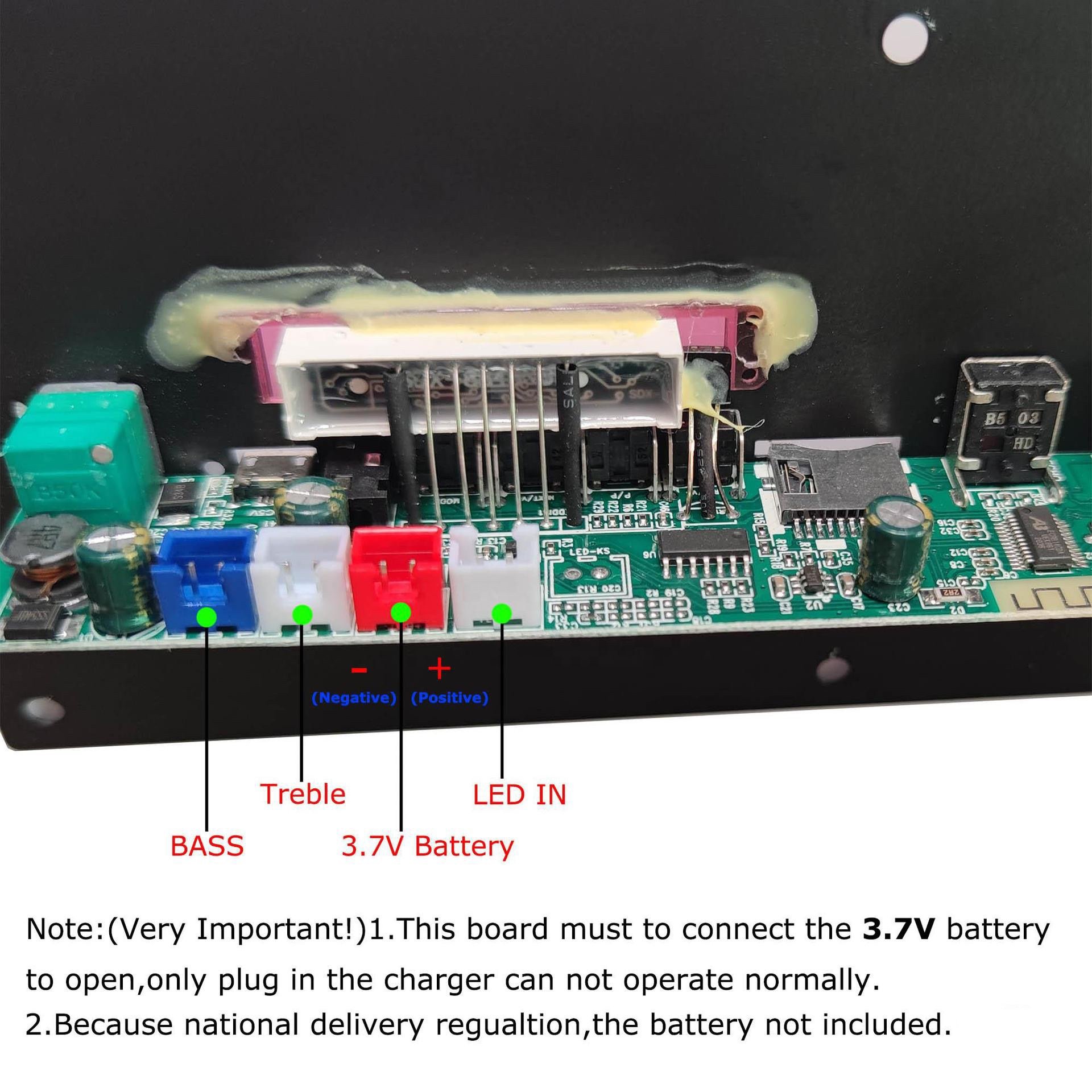 3.7V Lithium Battery Rechargeable Car Power Amplifier Speaker Bluetooth Speaker Mono Power Amplifier Board