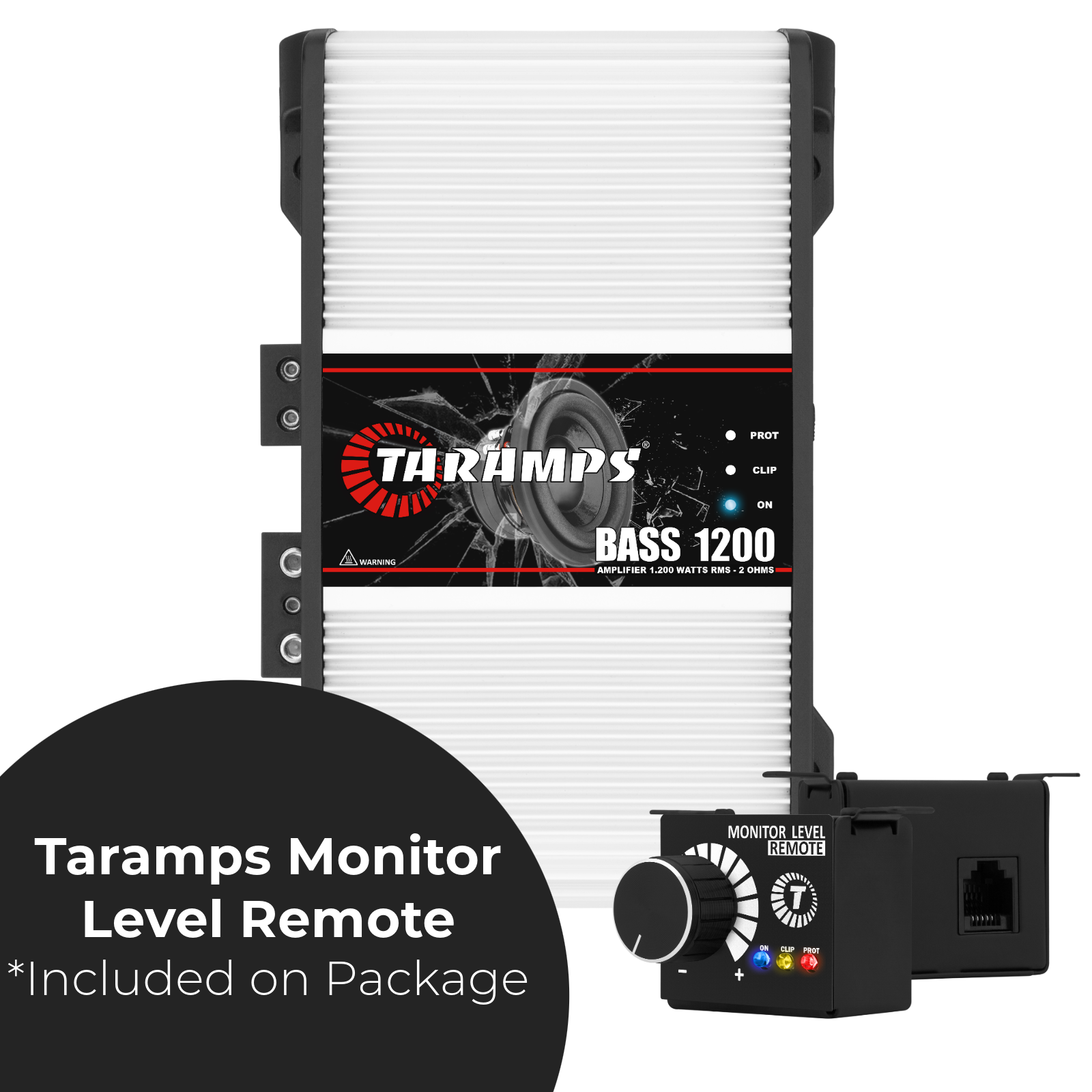 Taramps Bass 1200 2 Ohms Monoblock Amplifier 1200 Watts Rms 1 Channel Full Range RCA/High Level Input Car Audio Sub Bass System