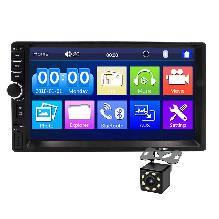 7018B 7inch Radio Car Stereo HD Car Radio BT FM Mirror Link Audio MP5 Player 2din Autoradio Support Rear View Camera Stereo