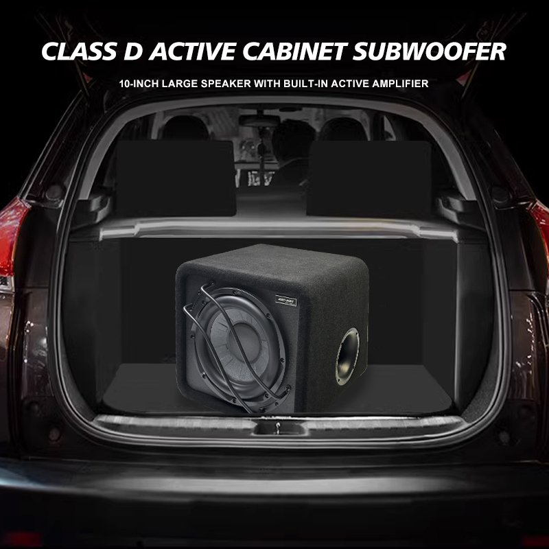 Zeming E-10D Strong Bass Subwoofer Box 700W 10 Inch Car Active Subwoofer Built in Amplifier Subwoofer Enclosure