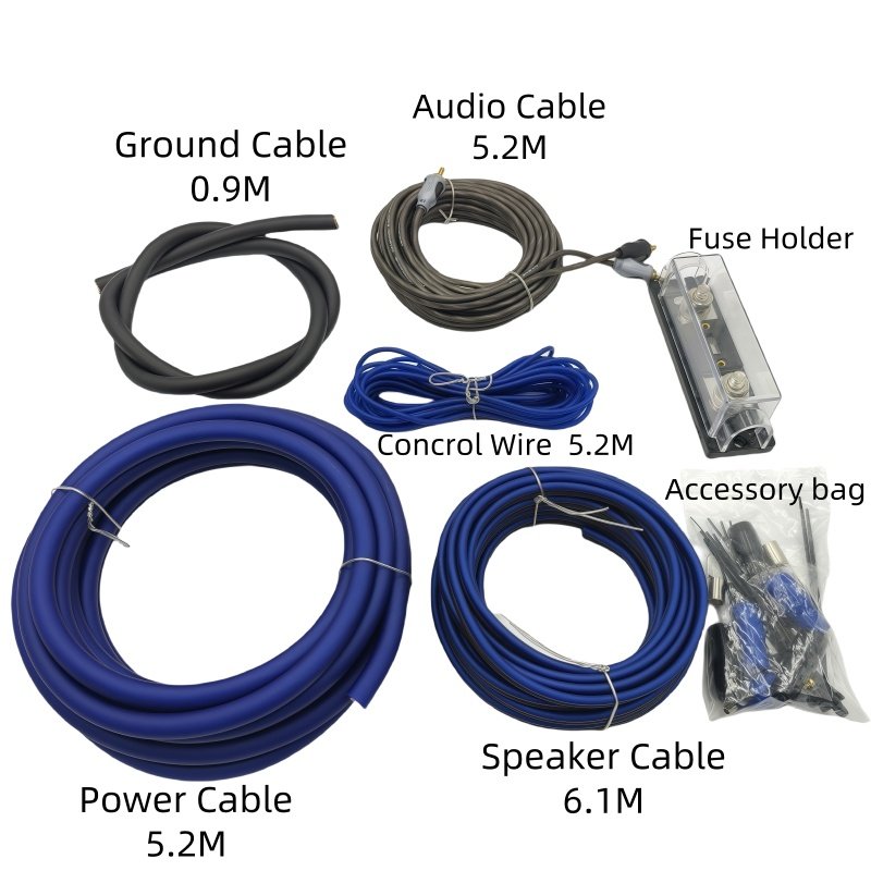 High Quality Cca Car Audio Wiring Kits 4GA Subwoofer Amp Cable Kits Cca Car Audio Amplifier Wiring Kit