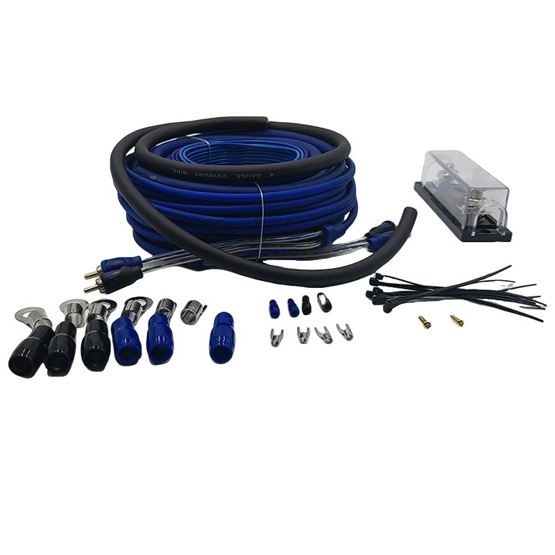High Quality Cca Car Audio Wiring Kits 4GA Subwoofer Amp Cable Kits Cca Car Audio Amplifier Wiring Kit