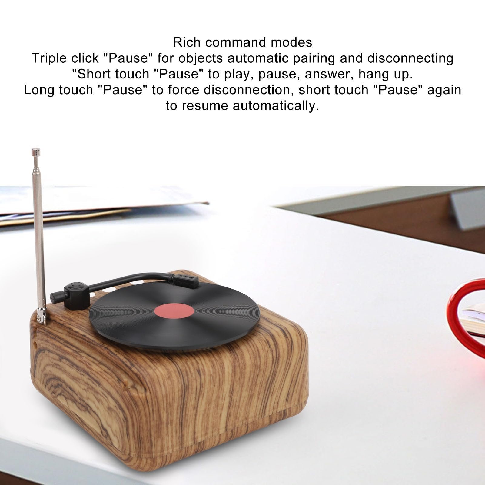 SHKL Wholesale Portable Wireless Speaker Gramophone Wooden Waterproof Chip Music Studio Light Smart Gaming Party Outdoor Sport