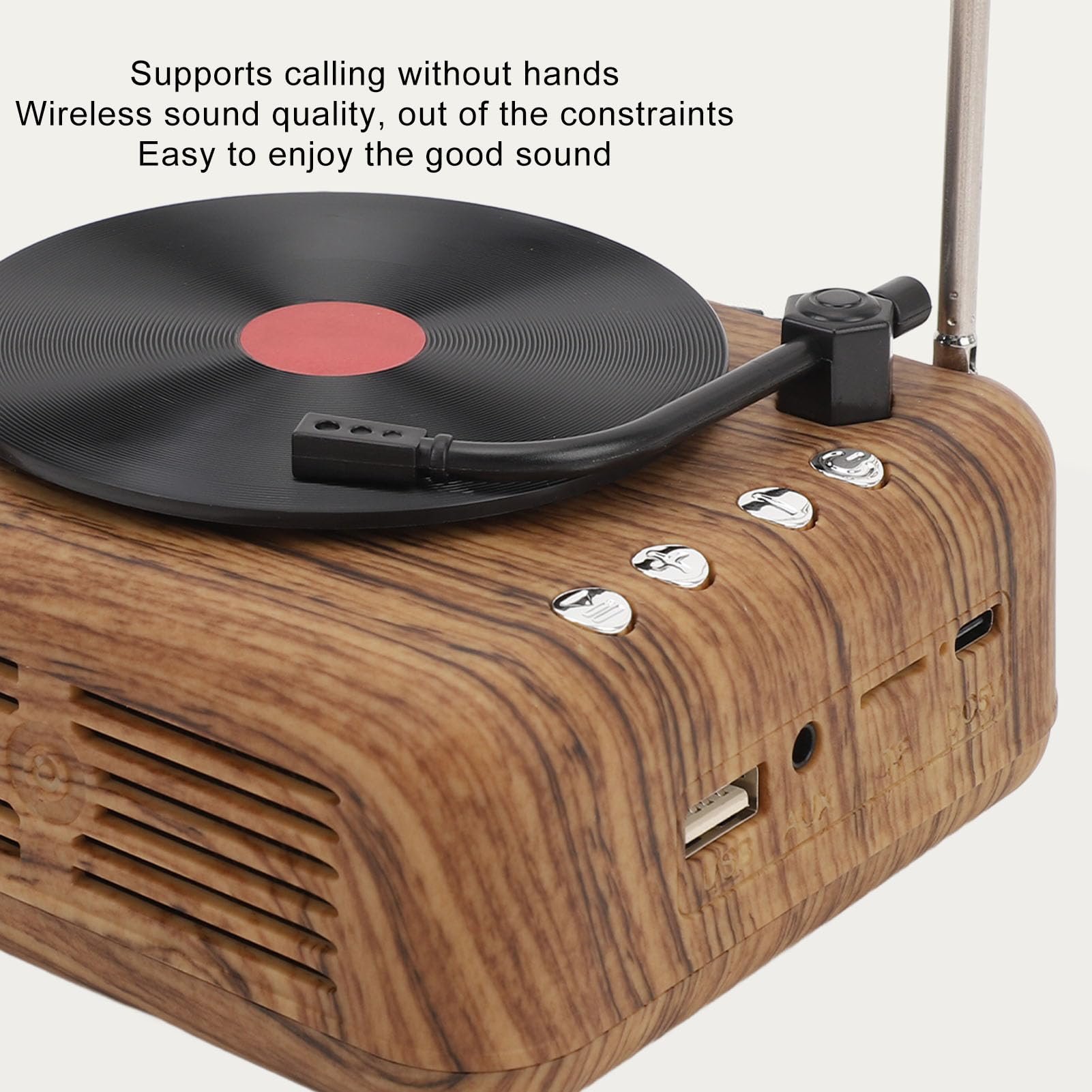 SHKL Wholesale Portable Wireless Speaker Gramophone Wooden Waterproof Chip Music Studio Light Smart Gaming Party Outdoor Sport