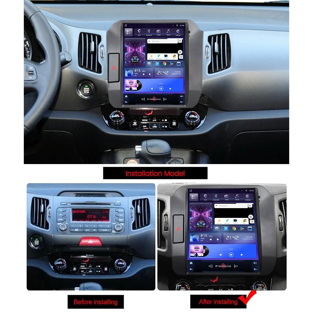 For KIA Sportage 3 SL 2010-2016 Apple Carplay Android 12 Car Radio Multimedia Player GPS Navigation HU Stereo 2Din