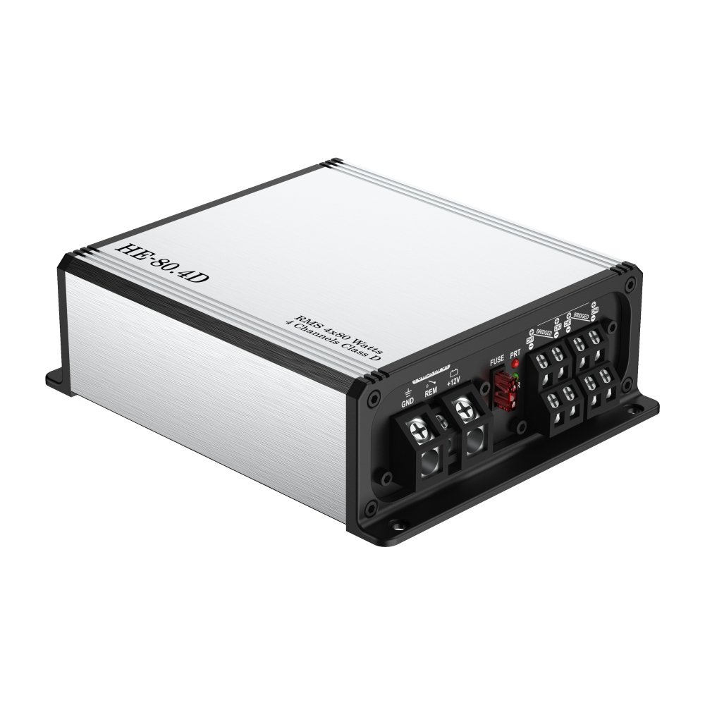 Car Amplifier Class D RMS 4*80W Super Mini Size Compact HE-80.4D Amplifier