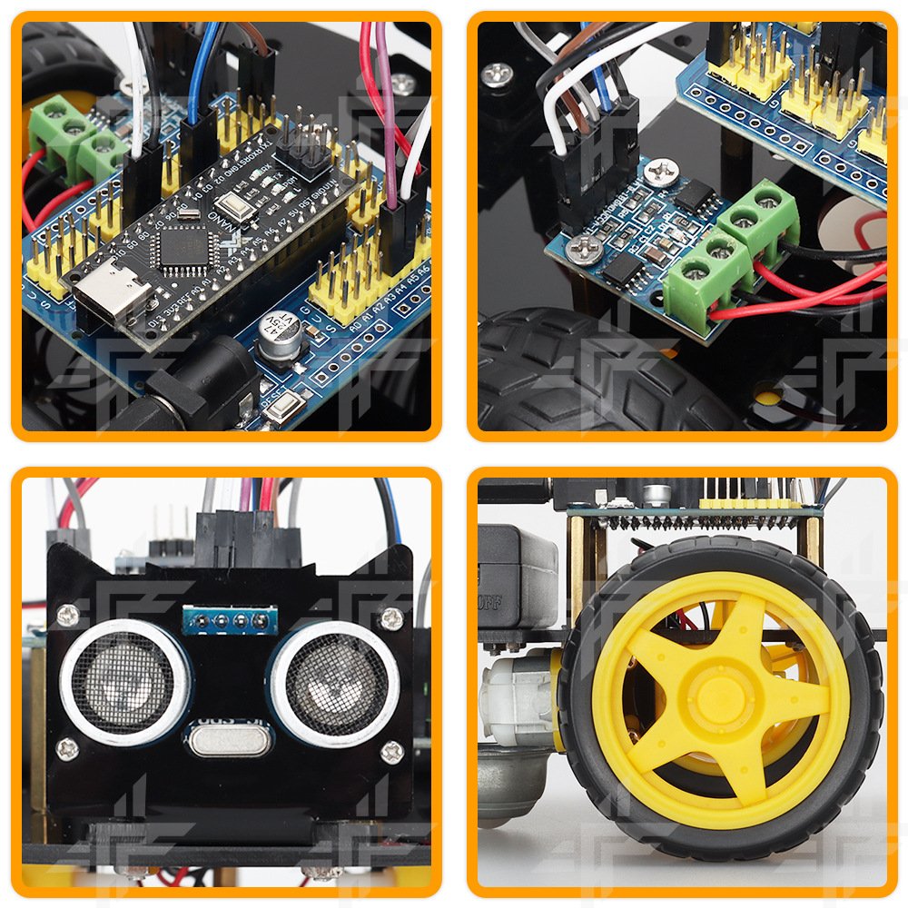 Original Mini Ultrasonic Obstacle Avoidance Car Robot DIY Programmable Smart Car Robot Kit Starter Kit